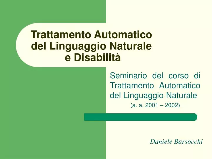 trattamento automatico del linguaggio naturale e disabilit