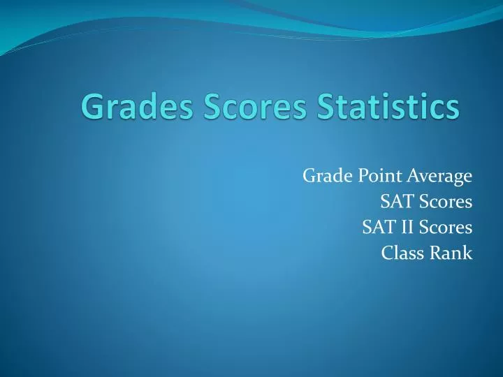 grades scores statistics