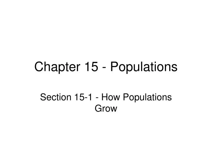 chapter 15 populations