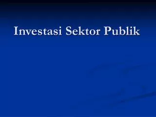 investasi sektor publik