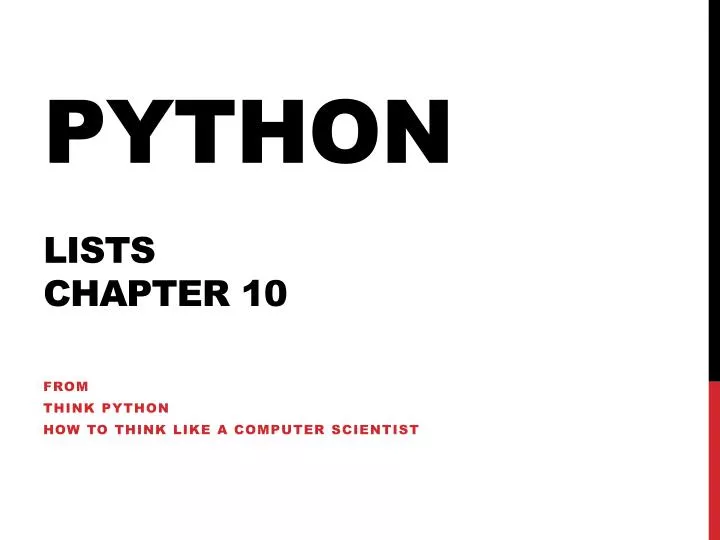 python lists chapter 10
