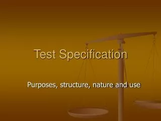 Test Specification