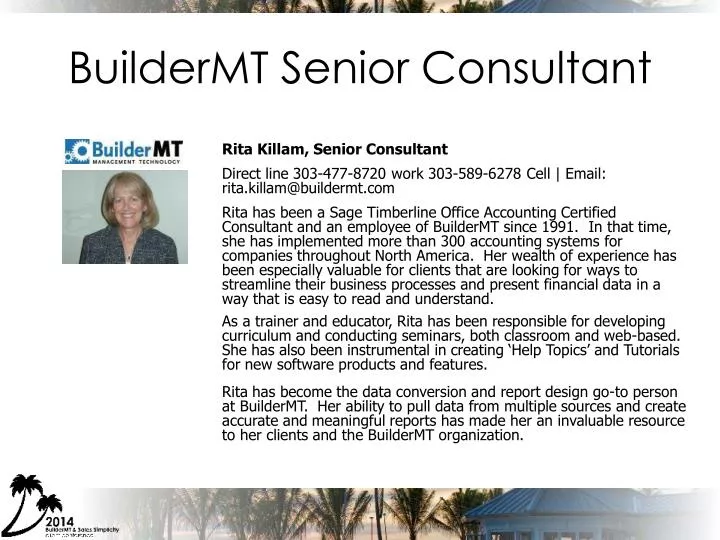 buildermt senior consultant