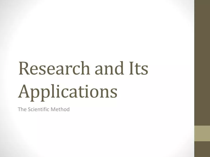 research and its applications