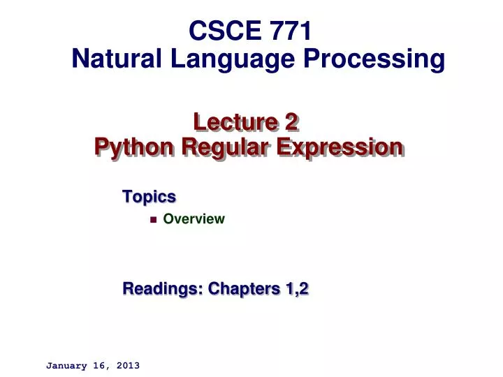 lecture 2 python regular expression