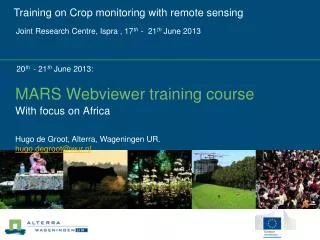 MARS Webviewer training course