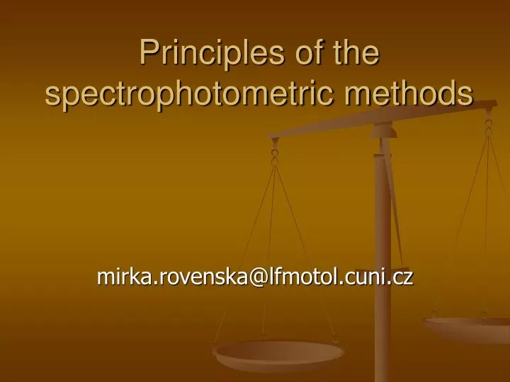 principles of the spectrophotometric methods