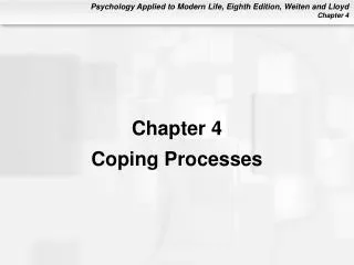 Chapter 4 Coping Processes