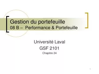 gestion du portefeuille 08 b performance portefeuille
