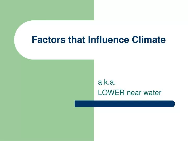 factors that influence climate