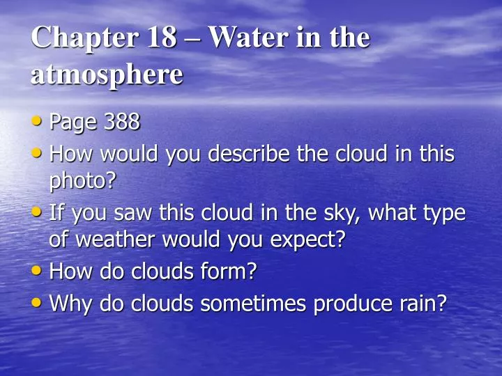 chapter 18 water in the atmosphere