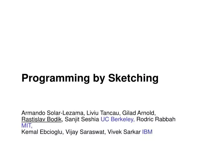 programming by sketching