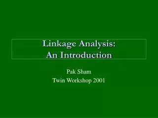 Linkage Analysis: An Introduction