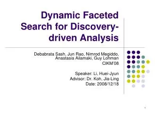 Dynamic Faceted Search for Discovery-driven Analysis