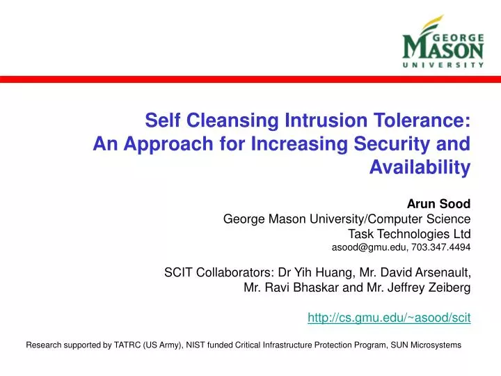 self cleansing intrusion tolerance an approach for increasing security and availability