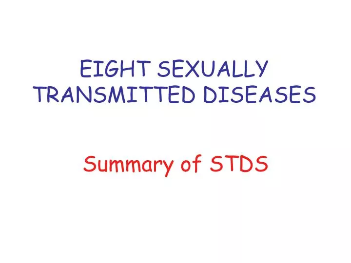 eight sexually transmitted diseases