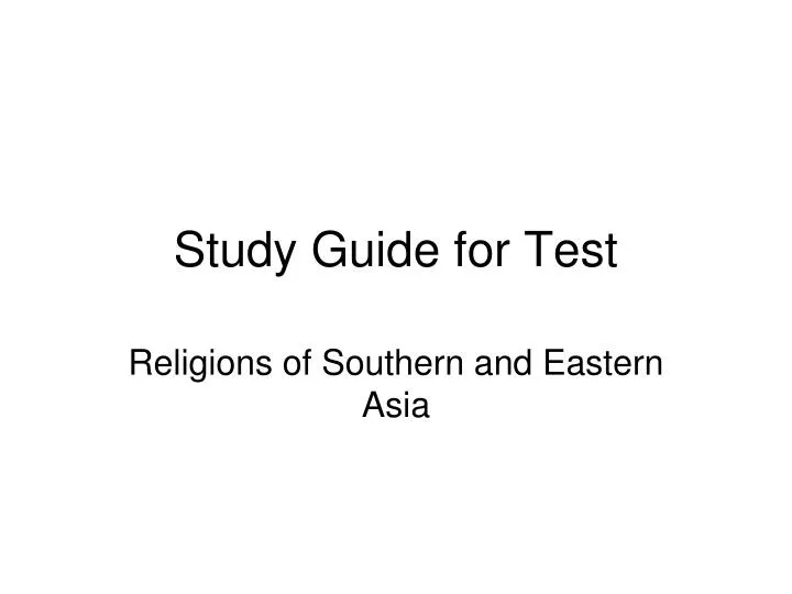 study guide for test