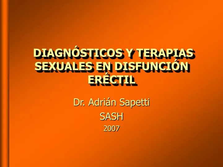 diagn sticos y terapias sexuales en disfunci n er ctil