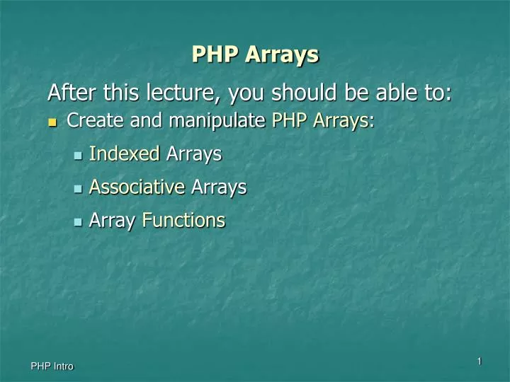 php arrays