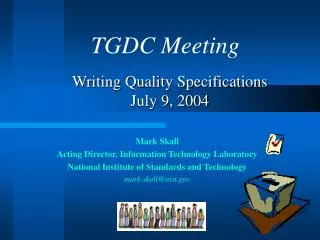 Writing Quality Specifications July 9, 2004