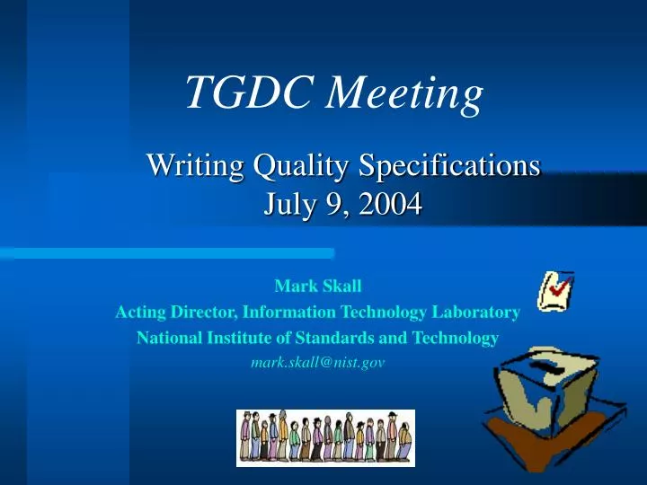 writing quality specifications july 9 2004