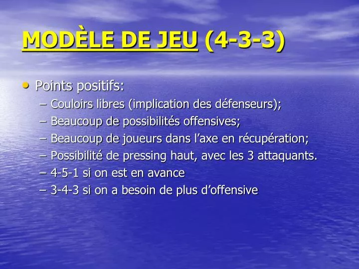 mod le de jeu 4 3 3