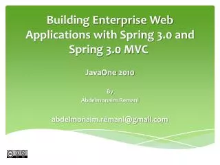 Building Enterprise Web Applications with Spring 3.0 and Spring 3.0 MVC