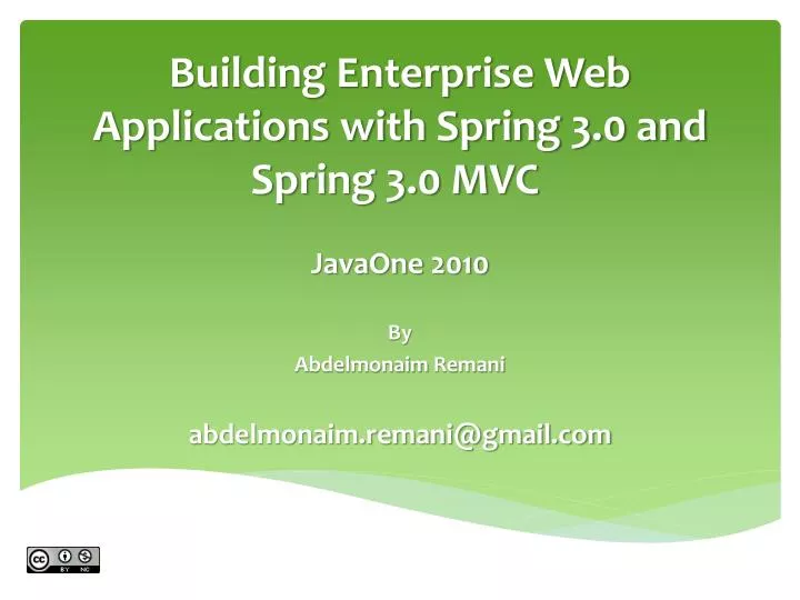 building enterprise web applications with spring 3 0 and spring 3 0 mvc