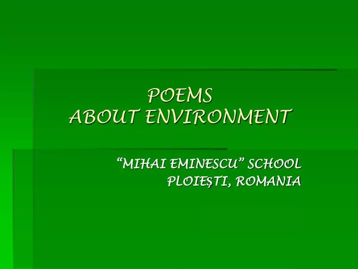 poems about environment