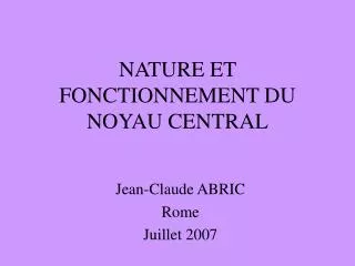 nature et fonctionnement du noyau central