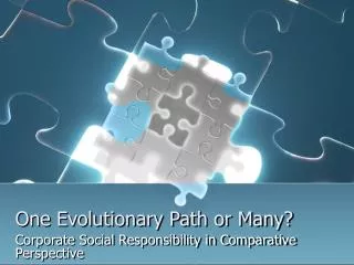 one evolutionary path or many