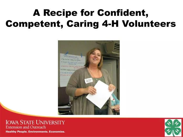 a recipe for confident competent caring 4 h volunteers