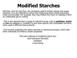 Modified Starches