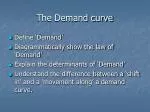 The Demand curve - slide 1