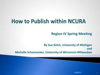How to Publish within NCURA