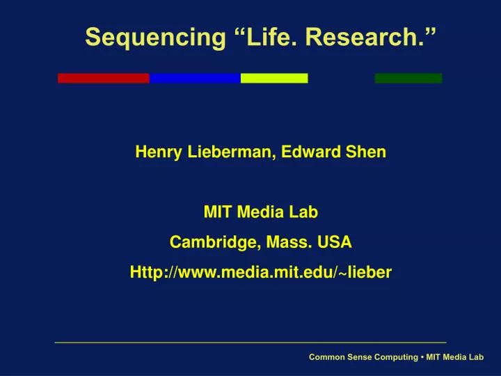 sequencing life research