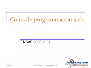 cours de programmation web