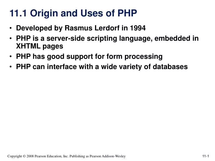 11 1 origin and uses of php