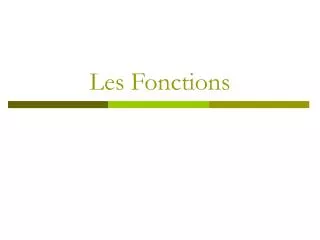 les fonctions