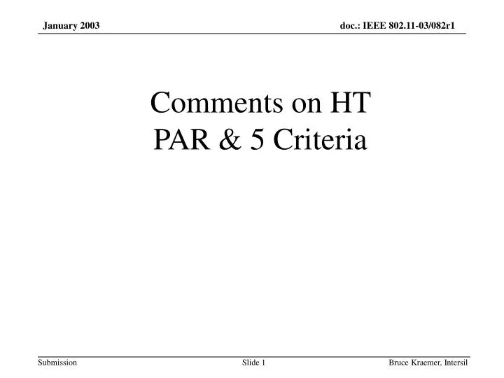 comments on ht par 5 criteria