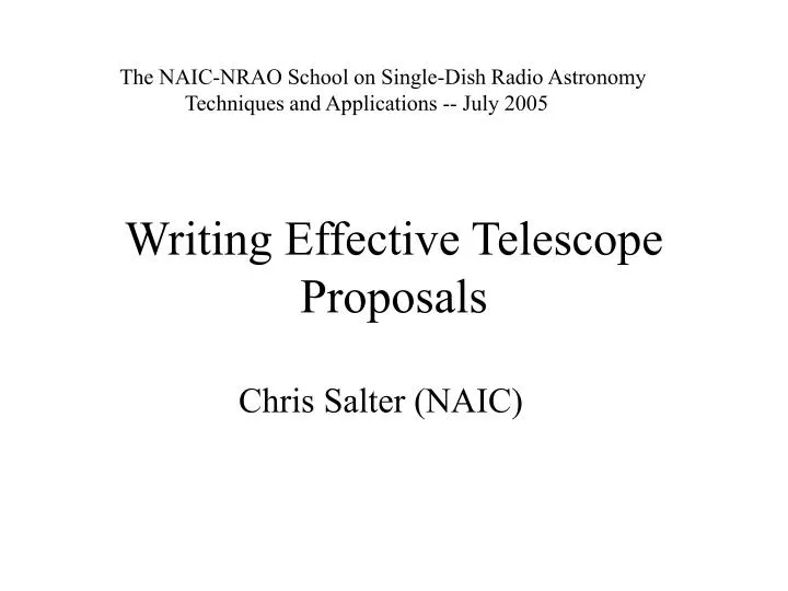 writing effective telescope proposals