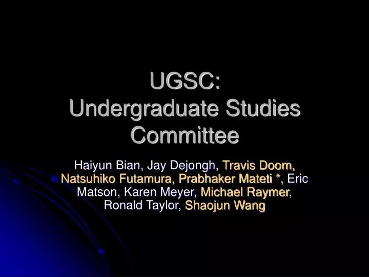 ugsc undergraduate studies committee