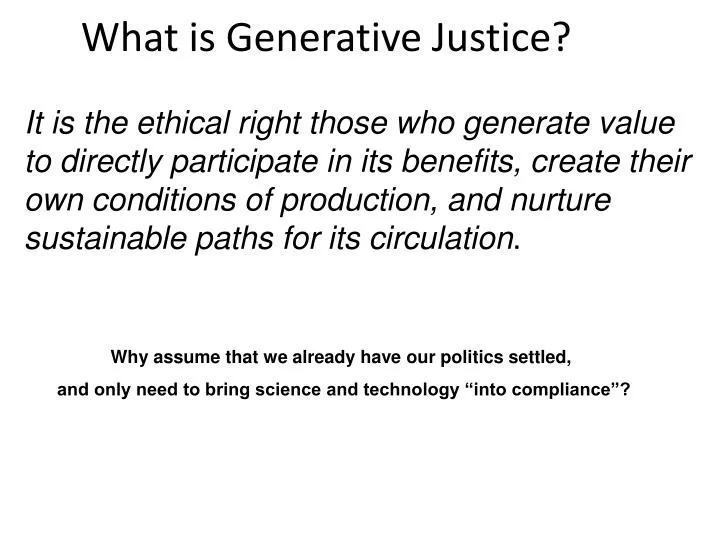 what is generative justice