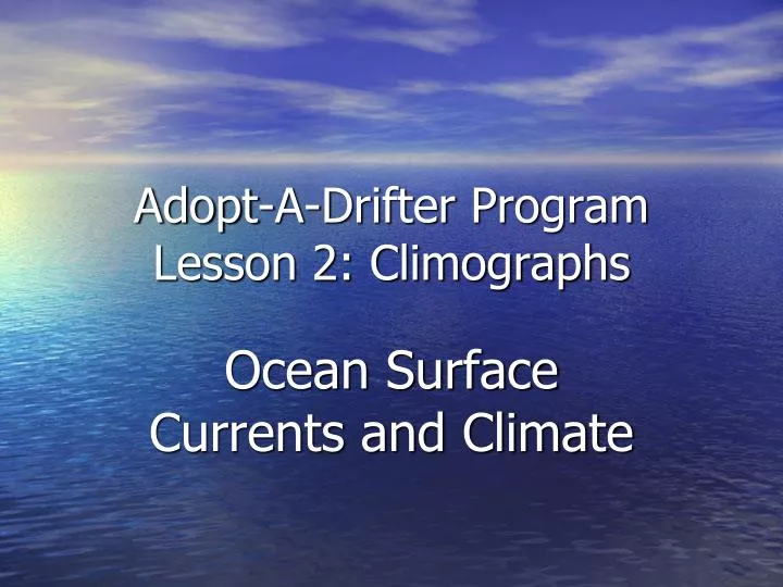 adopt a drifter program lesson 2 climographs