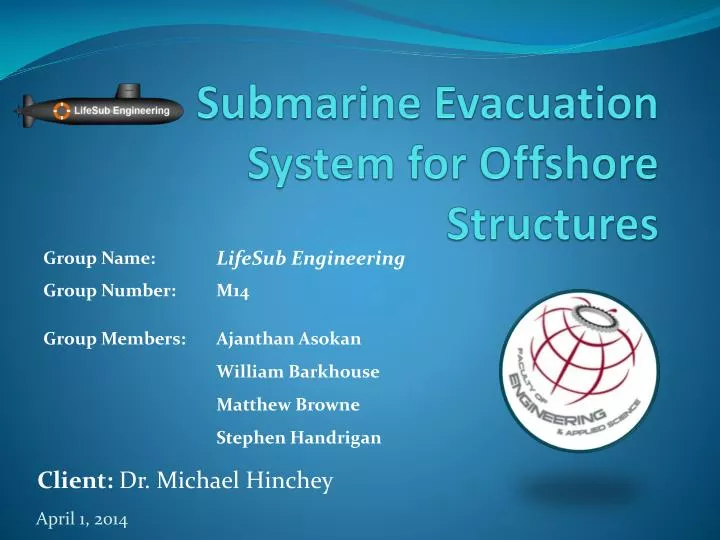 submarine evacuation system for offshore structures