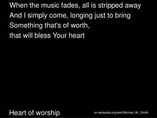 Heart of worship