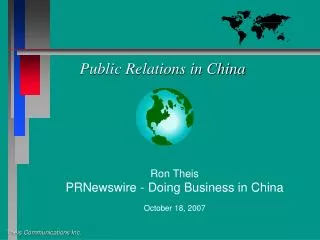 Public Relations in China