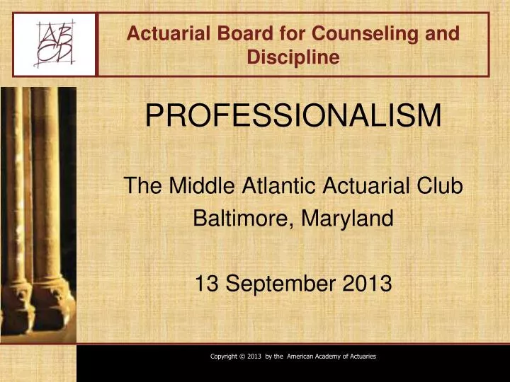 actuarial board for counseling and discipline