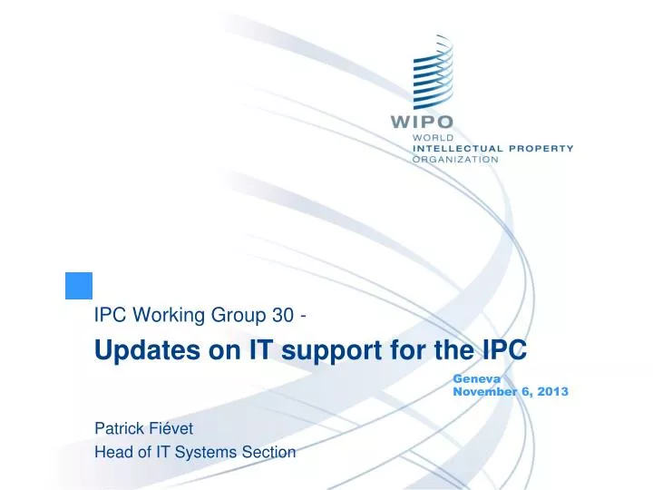 ipc working group 30 updates on it support for the ipc