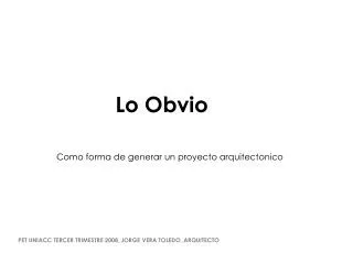 lo obvio